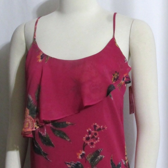 NWT Ladies XHILARATION Fuchsia Tiered Hem Dress S - Picture 2 of 6
